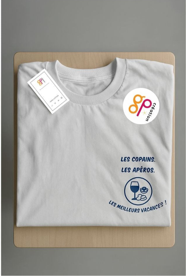 T-shirt prêt copains, apéros, meilleures vacances