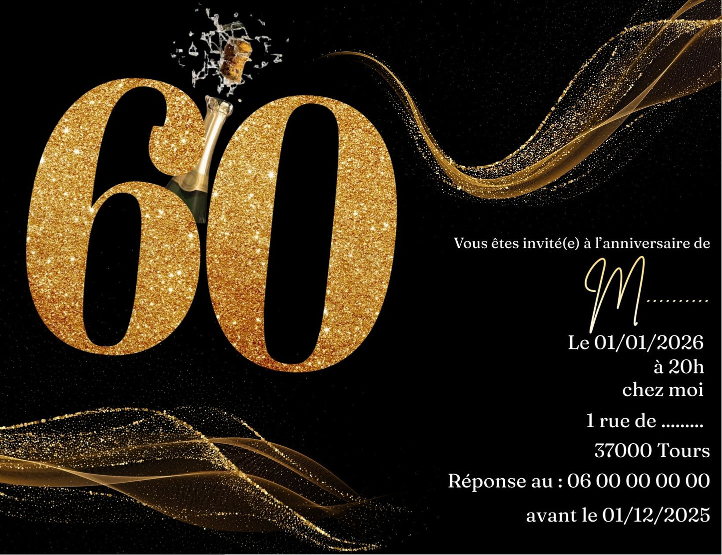 15 Cartes d'invitation Recto Verso